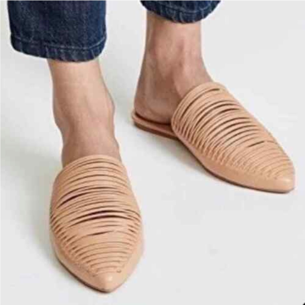 Via Spiga leather pointy toe mules